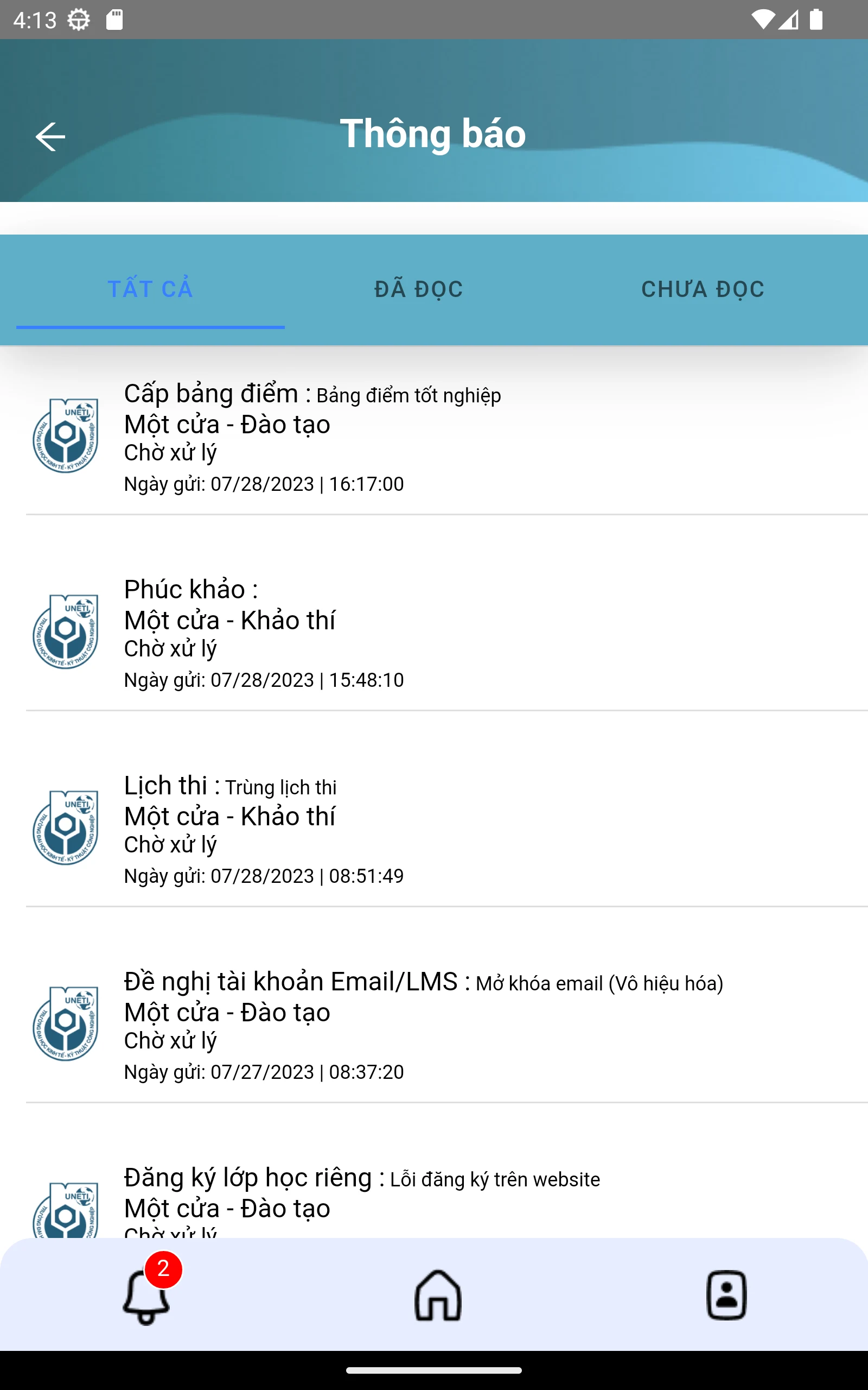 Uneti Online screenshot