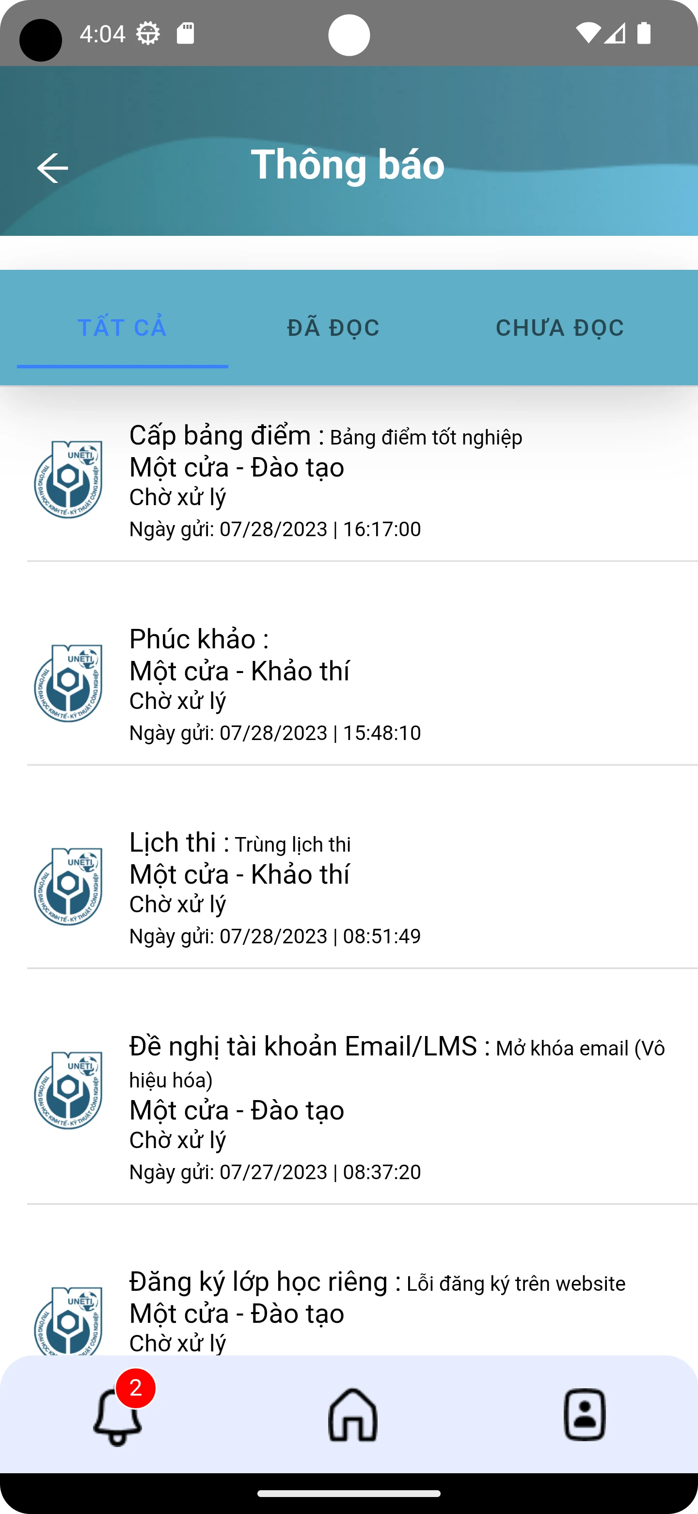 Uneti Online screenshot